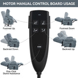 Grey Dual Motor Infinite Position Up to 350 LBS Chenille Power Lift Recliner Chair, Heavy Duty W3224P294319