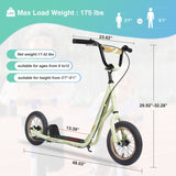Youth Scooter Kick Scooter for Kids 6 with Adjustable Handlebar, 12 Inch Inflatable Wheels ,Widened W1019P153934