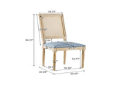 French Country Dining Chairs Elegant Cane Backrest & Upholstered Seats with Fluted Legs N767P263678D