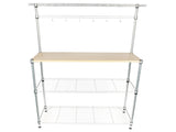 Four-tier Powder Coating Baker's Rack Microwave Oven Rack with MDF Board & 6pcs Wave Rod Silver 74681402