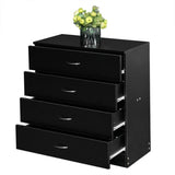 ZNTS [FCH] Modern Simple 4-Drawer Dresser Black 67789972