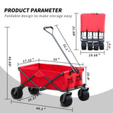 ZNTS Utility Park Garden Cart Tool Customized Color Folding Camping Trolley Outdoor Picnic Beach Wagon W32137290