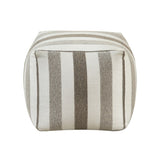 Modern Square Pouf Multi-Color Jacquard Fabric Upholstered Ottoman, Non-Slip Floor Pouf, Bean Bag B011P251656