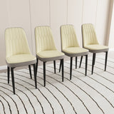 63 "medieval modern cream style MDF dining table and PU dining chair set 6. Assemble Desktop and 61294361
