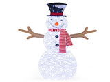 Pre-Lit Christmas Snowman Decoration with 80 Cold White LED Lights, IP44 Waterproof Metal Tinsel 38354668