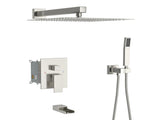 Shower System with Waterfall Tub Spout,12 Inch Wall Mounted Square Shower System with Rough-in W124381915