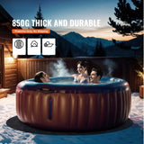 ZNTS 80 Inch Diameter Round Hot Tub Mat, Extra Large Inflatable Hot Tub Pad, WSlip-Proof Backing, 44525460