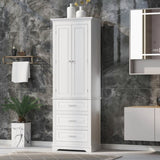 ZNTS Tall Storage Cabinet with Three Drawers for Bathroom/Office, White WF299282AAK