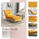 COOMORE Velvet Chaise Lounge Indoor,Button-Tufted Upholstered Chaise Lounge Chair with Pillow for W39538680