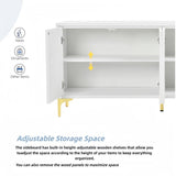 Multi-Functional Storage Cabinet,Four-Door Sideboard with unique texture,Adjustable Shelves, W2696P279989