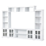 Minimalism Entertainment Wall Unit with Bridge, Modern TV Console Table for TVs Up 68789193