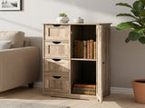 Washed gray MDF with melamine veneer, 56*30*80cm, 4 drawers, 1 door, bathroom vanity 66692170