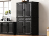 K&K 71" Tall Kitchen Pantry Cabinet with 3 Pull Out Cabinet Organizers, Farmhouse Embossed Texture 18492088