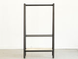 (Black) Solid Oak Wood Clothes Rack, Black Rattan Rack-clothes Rack with Shelves, Cloth W1283P298205