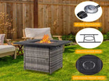 28-Inch Fire Table50000 BTU Gas Firepit with Volcanic Stone Black 53574282
