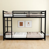 ZNTS Metal Twin over Twin Bunk Bed/ Heavy-duty Sturdy Metal/ Noise Reduced/ Safety Guardrail/No Box W1935P235012