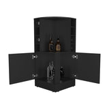 Jakes 42" Tall Corner Bar Cabinet with Eight Wine Bottle Cubbies and Double Door cabinet, Living B070P254766