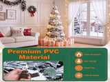 7FT Pre-Lit Snow Flocked Pop Up Christmas Tree with 180 Warm White LED Lights, Decorated with Star 62051847