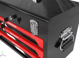 20'' Portable 3-Drawer Steel Toolbox, 4 Layers of Tools with Metal Latches, with Top Storage Tray W110255889