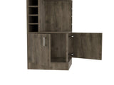 Bar cabinet 71" H, with two shelves at the top, 1 glass holder, 8 exterior bottle racks, 1 central B097132989