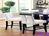 Set of 2 Chairs Black And White Leatherette Beautiful Padded Counter height Chairs Slit Back Design HS11CM3559PC-ID-AHD