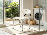 Adjustable Shower Chair with Back, 350 LBS Non-Slip Bath Bench for Bathtub & Bathroom 58933553