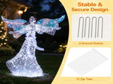 5.2 FT Pre-Lit Christmas Angel with Iridescent Robe & Wings, 230 Cold White LEDs, Metal Frame 35543106