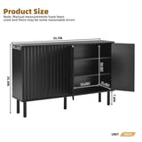 ON-TREND Minimalist Shoe Cabinet with 5 Solid Wood Legs, Cream Style Sideboard Buffet Cabinet with N721P205785B