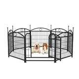 ZNTS Dog Playpen Indoor 24 inch 8 Panels Metal Dog Pen Pet Dog Fence Outdoor Exercise Pen with Doors, W368P233996