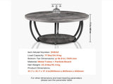 Round Coffee Table, Modern 2-Tier Wooden Center Table with Open Storage, Minimalist Design with 29342296