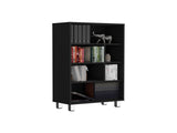 Bookcase 40.6" H, 6 shelves, 4 legs, Black B097P250871