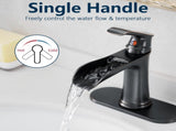 Sink Faucet With Deck Plate Waterfall ORB with Pop Up Drain and Supply Lines Bathroom faucets for W1932P180747