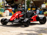 Red 24V Electric Go Kart Dual 150W Motors, Adjustable Seat, 11.2MPH High Speed, Slow Start, 33546426