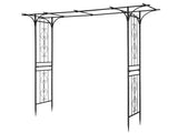 206*41*216cm Iron 16mm Tube Flat Top Courtyard Iron Arch Black 07933223