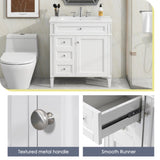 30'' Bathroom Vanity with Top Sink, Modern Bathroom Storage Cabinet with 2 Drawers and a Tip-out N710P206904K