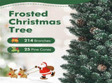 5FT Green Artificial Christmas Tree - 214 Lush Tips, 25 Realistic Pine Cones, Foldable Metal Stand 97114349