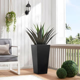 25" H Tall Mental Tapered Planter Large Outdoor & Indoor Garden Plant Pot with Drainage Hole and W3077P276872