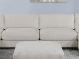 Living Room Furniture Armless Chair Beige Wide-Welt Corduroy 1pc Armless Chair Soft Cushion Wood B011P182988