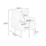 30.31 inch single chair Fashion sofa, beige sofa, coarse corduroy fabric, soft and comfortable, W1278P360531