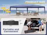 10'x20' Instant Pop Up Canopy Tent Blue, 6 Side Panels 2 Doors 4 Mesh Windows, 28/22mm Powder Coated 90065651