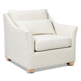Ada 38" Flared Arm Contemporary Armchair with Lumbar Pillow, Flax White Linen B2719P238346