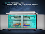 Orikool 48 IN Commercial Refrigerators Sandwich&Salad Prep Table with a Butcher Block Cutting Board, W2095126122