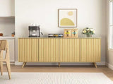 Sideboard Buffet Cabinet with Storage, Long Sideboard Storage Cabinet with 4 Doors, Wood Credenza W409P327407