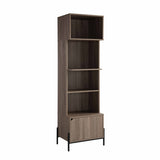 Bakers Rack, Kitchen Display Storage Cabinet Dark Taupe B107130976
