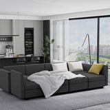 Modern 6-Seater Sectional Sofa with 2 Ottoman, Convertible U Shaped Sofa Couch with with Storage, B2716P356032