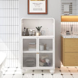 45.28" H Cabinet, Bathroom Floor Cabinet with Glass Door and Shelves, Freestanding Display 45058171