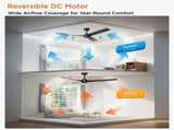 52 Inch Ceiling Fans with Lights Led Remote Control Low Profile Flush Mount for Living Room Bedroom 95151512