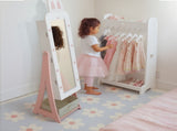 White, rabbit-themed, MDF, spray-painted, 1-door, 1-drawer fabric cabinet for children's jewelry and 75175531