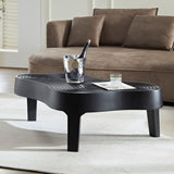 ZNTS 47.24''Fiberglass Clound Coffee Table for Living Room,Matte Black Relief Table front of the Sofa, W2582P214811