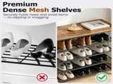 5-Tier Shoe Rack with Wooden Top, Metal Storage Shelf for 16-20 Pairs, Rust-Resistant Entryway Shoe 80005378
